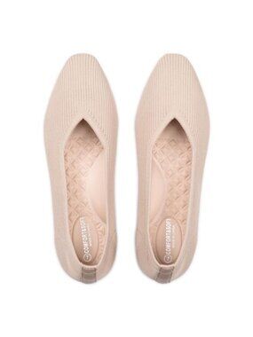 Knit Ballet Flats Women Square Toe Slip-On Shoes Memory Foam Arch Support